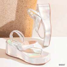 Women Platforms & Wedge Sandals - Plateado - Ver 2