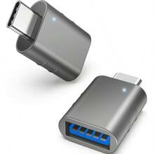 Gmobi USB C To USB Adapter Pack Of 2 USB C Male To USB 3.0 Female Adapter Compatible With MacBook Pro Air 2024, Microsoft Surface, IPad, Notebook, Del XPS And More Type C Devices,Space Grey