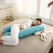 Almohada de Body para embarazadas, soporte lumbar, soporte para el vientre para dormir de lado, almohada en forma de U, especializada para dormir de lado durante el embarazo, almohada de embarazo, almohada de caramelo en forma de U