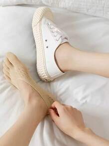 5 双女式 5 趾袜，薄款透气网眼踝袜，夏季一脚蹬隐形袜，柔软舒适运动袜，纯色四季皆宜 - 彩色 - 查看 7