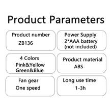 AOYI Mini Hand Fan, Battery Powered Eyelash Drying Fan, Personal Hand Fan, Summer Essentials, One-Button ON/OFF, For Office, Car Interior, School, Beach, Camping, Shopping, (Batteries Not Included)