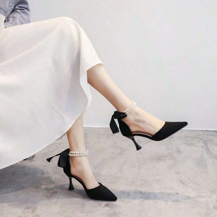 Zapatos de tacón alto con punta de aguja para mujer, nuevo estilo, diseño de hada, estilo niña, temperamento nicho, sandalias de tacón medio