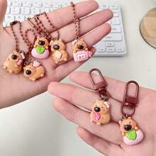 10pcs Assorted Cute Pink Capybara Design Resin Jewelry Making Findings, Suitable For Pendant, Earrings, Necklace, Bracelet, Keychain, Bag Charm, DIY Craft Supplies - Mixed Pink Capybara - View 3