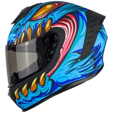 CASCO PARA MOTOCICLISTAS XBULL BALTO AZUL BRILLANTE INTEGRAL PARA USO RURAL CON CERTIFICACIÓN DOT - Azul - Ver 6