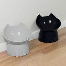 New Pet Cat High Foot Bowls, Protect Neck Vertebra, Spill-Proof Plastic Slanted Cat/Dog Food Feeder Dishes