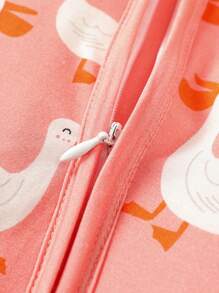 PP Bamboo Fiber Long Sleeve Jumpsuit With Cartoon Goose Print For Baby Girl - 粉色 - 查看 4