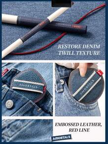 Amortals 3 pièces Tampons à coussin d'air + 3 pièces Set cadeau de pinceaux de maquillage en jean, incluant des pinceaux pour fond de teint, fard à joues, ombre à paupières, anticernes. Convient aux débutants et à tous les types de peau. Idéal pour les vacances et le maquillage quotidien.