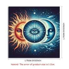 1pc Elegant Sun And Moon Mandala Tarot Cloth - Vibrant Starry Altar Decor, Made Of Polyester Fabric, Ideal For Divination, Pendulum Boards, Witchcraft - Suitable For Halloween, Christmas And More Uses, Tablecloth, Ritual Cloth, Gift