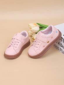 Kids Spring New Heart Embroidery Casual Soft Sole Sneakers, Girl Toddler Baby Shoes