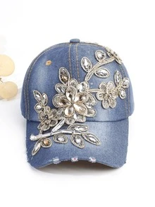 1 件女士水钻装饰棒球帽，Y2K 时尚风格派对帽，四季皆宜 - 貼鑽棒球帽 - 查看 3