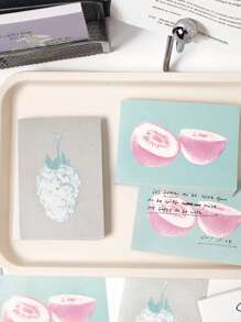 80张韩国简约便笺本，水果园系列，适合日记、办公书写 - 彩色 - 查看 6