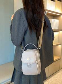 Casual Shoulder Bag With Zipper&Adjustable Straps For Women Men Storage Pockets Mini Purse Handbag,School College Messenger Bag For Daily, Work, Shopping, Workout, Beach, Travel Tote Bag - Multicolor - View 9