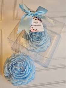 12 pzs velas peonia para recuerdo de fiesta, incluye caja, moño y etiqueta ideal para xv años, baby shower, cumpleaños