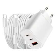 30W USB + Type-C Wall Charger Adapter, With 3.3FT/100cm USB-C To Type-C Charging Cable, Compatible With IPhone 16/15 Series, , , Charging Set (EU Plug) - EU C Type Plug(220-240V) - View 2