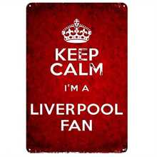 房间装饰 1 件保持冷静我是利物浦球迷金属标牌适用于家庭/酒吧/办公室/男人窝 20*30 厘米 - 彩色 - 查看 1