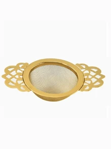1pc Golden And Silver Stainless Steel Tea Strainers! These Stylish Tea Filters Are Amust -Have For Tea Lovers. Use Them At Home To Brew A Perfect Cup Of Loose -Leaf Tea, Or Take Them To The Office For Refreshing Break. Back To School