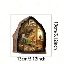1 pièce de stickers muraux d'animaux de style simple, rongeurs mignons, stickers muraux en PVC convenant pour la chambre, le salon, les escaliers. Accessoires de décoration intérieure intéressants avec motifs d'animaux. Stickers muraux autocollants convenant pour le salon, la chambre, l'entrée et autres scènes. Décoration de salle de bain, tapis de bain, tapis de sol, décoration d'automne, accessoires de salle de bain