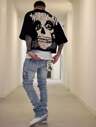 VHUTHK (220 Cotton T-Shirt) Men's Summer Round Neck Short Sleeve Casual Cotton With Letter Print   Y2K  Style
