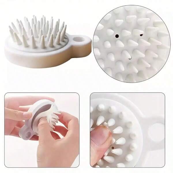 1pc Silicone Scalp Massager & Shampoo - Alcohol-Free, Air Cushion Design, Deep Cleaning And Relaxation, Perfect For Home Spa And Salon Use Back To School