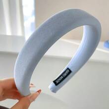 1 Pezzo Fascia per capelli da donna della nuova serie blu, spessa, morbida e soffice, alla moda, multifunzionale, di alta qualità, elegante, minimalista a tinta unita, stile versatile e morbido, adatto per uso quotidiano, casual, feste, pendolarismo, vacanze, acconciature, lavaggio del viso, trucco, abbinamento con l'outfit