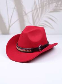 1pc Women's Fashion Pink Heart Shaped Soft Brim Hat, Fashionable Detachable Vintage Embroidery Wide Belt Decor Outdoor Jazz Hiking Hat, Unisex Versatile Stage Performance Cap - Multicolor - View 14