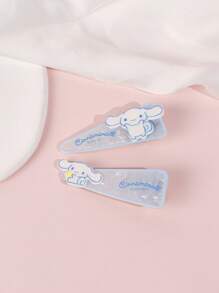 Sanrio Pinza de pelo con diseño de Hello Kitty, Cinnamoroll y Melody de Sanrio, set de 2 piezas de hermosos pasadores de dibujos animados, adecuados para uso diario de la mujer