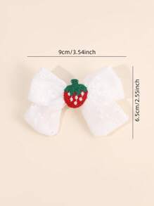 2pcs Girls Hair Bow Clips ,Cherry Decor Linen Fabric Hairpins ,Simple Hairgrips For Daily ,Hair Accessories For Kids Teens