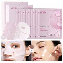 Xioimy 1 件/3 件/5 件/10 件胶原蛋白凝胶面膜，富含胶原蛋白，保湿效果极佳，适合所有肤质，保湿紧致，胶原蛋白面膜 - 淺粉色 - 查看 2