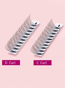 1 Box 240pcs Colored Pre-Fanned Pointed False Eyelashes. Medium-Long Lashes, Handmade Cluster, Mixed Length 12mm, Individual Lashes, Fake Eyelashes - D - View 4