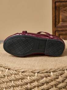 1 Paio di scarpe da vestire in pelle per bambine, colori rosso vino, rosso, verde, scarpe da principessa per scuola, eventi e feste, punta tonda, in morbida pelle, scarpe di bon ton, stile carino e alla moda per l'accademia