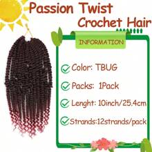 Passion Twist Hair 10 Inch Water Wave Crochet Hair Black Passion Twist Crochet Hair For Women Crochet Braids Hair Extensions