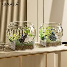 KEMORELA 1pc Round High-Transparency Shatterproof Pet Fish Tank, Scratch-Resistant Desktop Hydroponic Goldfish Aquarium, No Electricity Needed, PP Material, Ideal For Home Decor & Small Hydroponics