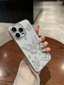 1pc Delicate Perforated High Transparency Animal Butterfly Printed Thick Shockproof Protective Phone Case Compatible With IPhone 16/11/16pro/16plus/16promax/16e/15Promax/13/14/12/XS/XR/7G/8P, Galaxy S25/S25PLUS/S25 Ultra - Multicolor - View 4