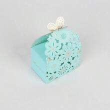 10/30 件烫金镂空蝴蝶糖果纸盒，适合派对烘焙包装、婚礼/派对礼品盒 - 彩色 - 查看 9