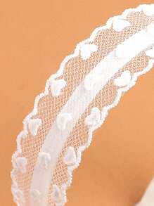 1pc Lace Embroidered Headband Set, Suitable For Daily Wear Hairband Beauty Home Hair Accessories - White - View 3
