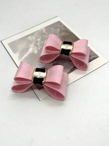 Korean Fashion Multi-Color Velvet Handmade Bow Metal Shoe Flower Detachable Shoe Clips, Suitable For Women Pumps, Heels, And Sandals - Multicolor - View 8