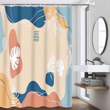 Juego de 1/4 cortinas de baño impermeables con estampado bohemio, que incluye alfombrilla y tapa de váter a juego. Diseño abstracto medieval con elementos geométricos, hojas y plantas de colores. Ganchos incluidos. Material de poliéster lavable. Perfecto como regalo del Día de la Madre, regalo personalizado para mamá, regalo de última hora, ideas del Día de la Madre, regalos del Día de la Madre Domingo, tarjetas hechas a mano para mamá, mejores regalos del Día de la Madre por menos de $50