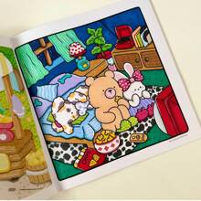 1 PIEZA Libro para colorear Cozy Friends: 46 PÁGINAS para adultos y adolescentes con lindos personajes de animales y diseños sencillos y fáciles para relajación (Espacios Acogedores para Colorear), divertida actividad de manualidades para colorear, artesanía - amigo acogedor - Ver 9