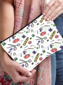 1pc Funny Sewing Machine Cosmetic Bag, Sewing Gift, Zipper Pouch, Travel Organizer Bag, Beauty Gift Set For Female Friends, Women Toiletry Makeup Bag Travel Essentials Travel Accessories Travel Must Haves