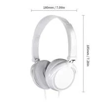 Auriculares con cable de 3.5 mm, estéreo con graves, plegables con micrófono, ajustables, adecuados para PC, MP3, móviles