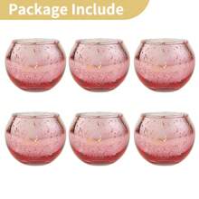 Juego de 6/12 portavelas para velas votivas surtidas de cristal con efecto de mercurio, decoración de mesa para bodas y fiestas de cumpleaños en el hogar