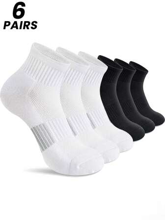 1/2/4/6 Pairs Men's Short Socks, Moisture-Wicking, Odor-Resistant, Sports Socks, Thin Ankle Socks, Unisex