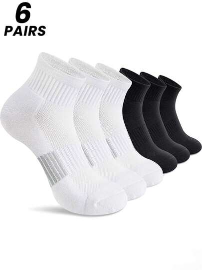 1/2/4/6 Pairs Men's Short Socks, Moisture-Wicking, Odor-Resistant, Sports Socks, Thin Ankle Socks, Unisex