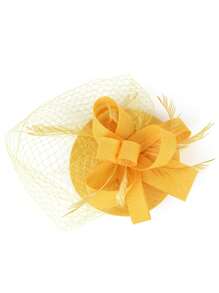 1 قطعة قبعة مزين بالريش والنقاب لحفل الشاي وسباق كنتاكي وحفل الزفاف, اكسسوارات شعر قبعات صغيرة وقبعات ميني فوق