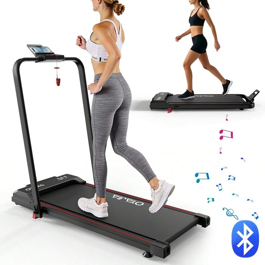 Tapis de course de marche 120 kg vélo d'exercice électrique pour la maison avec inclinaison, tapis de course électrique pliable jusqu'à 12 km/h, télécommande et contrôle par application, vélo d'exercice pliable tapis de course pliable à la maison jogging entraînement à domicile - Noir - Voir 1