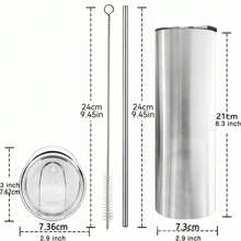 1 件有趣的讽刺名言印刷品，理想容量 20 盎司，不锈钢直管杯，带盖平底杯，玻璃杯，配有不锈钢吸管和吸管刷，冷热两用，双面设计，防滑，防漏设计，不锈钢杯身，适合男女的礼物，适用于各种场景