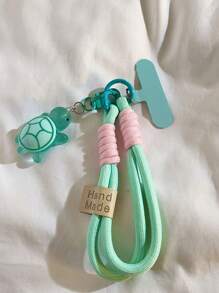 1pc Sea Turtle Pendant Phone Lanyard - Handmade Wrist Strap, Fits Phones, Cameras, Keys - Cute Sea Turtle Charm Keychain Accessory - Multi-Color Packaged With Clip To Prevent Loss Gifts For Mother, Family, Friends, Birthday, Holiday Phone Charm, Phone Chain