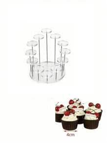 Three Tier/12 Tier Cake Display Stand, Multi-Tier Round Dessert Cake Display Stand Cake Decoration Cupcake Stand Acrylic Black And White Clear Round Multi-Tier Ring Jewelry Display Stand