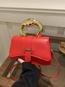 Bolso pequeño cuadrado de moda, bolso de mujer con asa de acrílico metálico, bolso de hombro/cruzado 8 en 1, bolso casual de exterior, bolso versátil para el uso diario