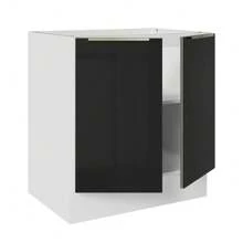 Gabinete Bajo Cocina Madesa Lux 70cm Sin Encimera Color Blanco/negro 01 - Blanco y Negro - Ver 5